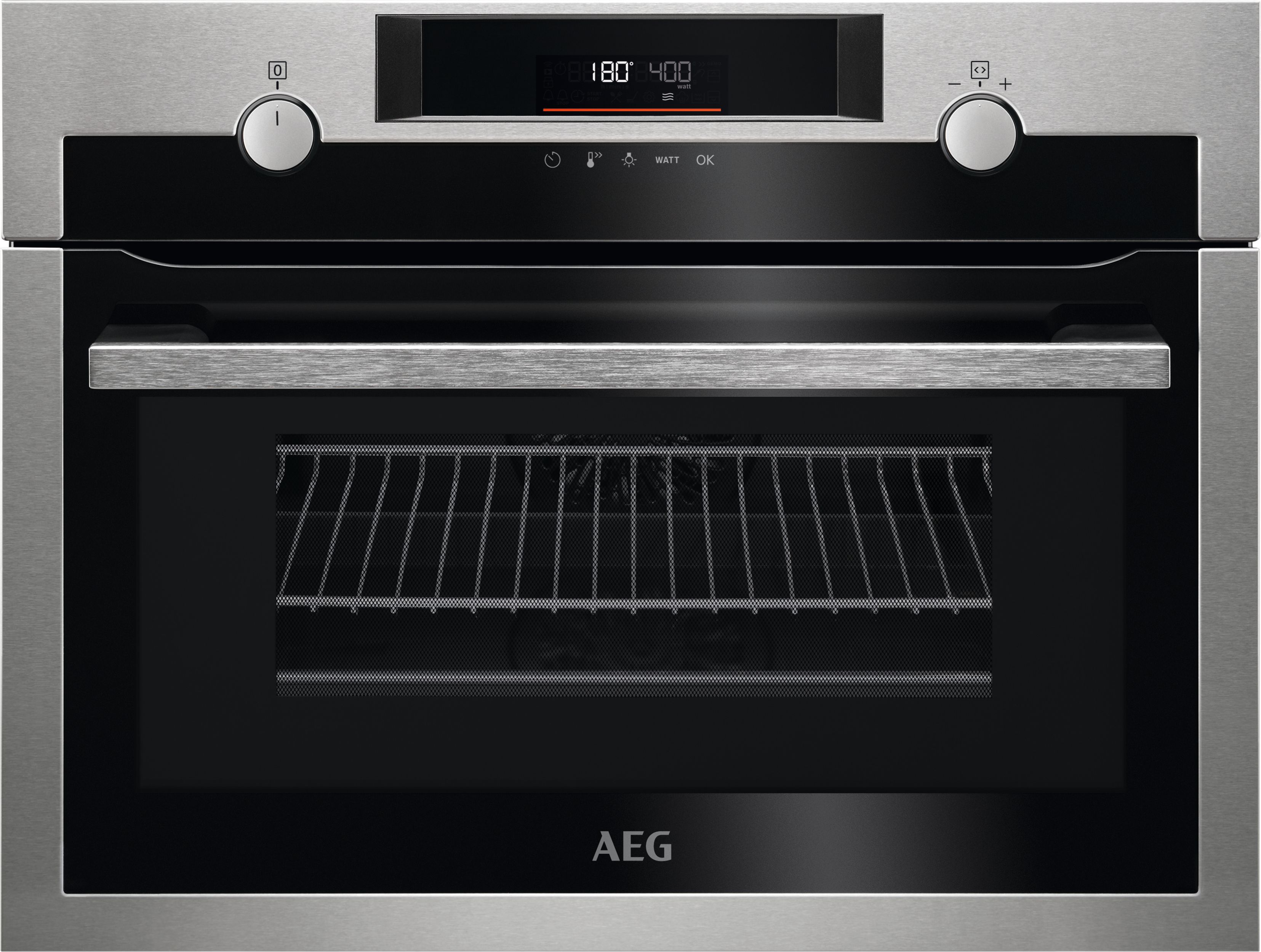 AEG CombiQuick KME565060X Built In Compact Electric Single Oven - Stainless Steel, Stainless Steel