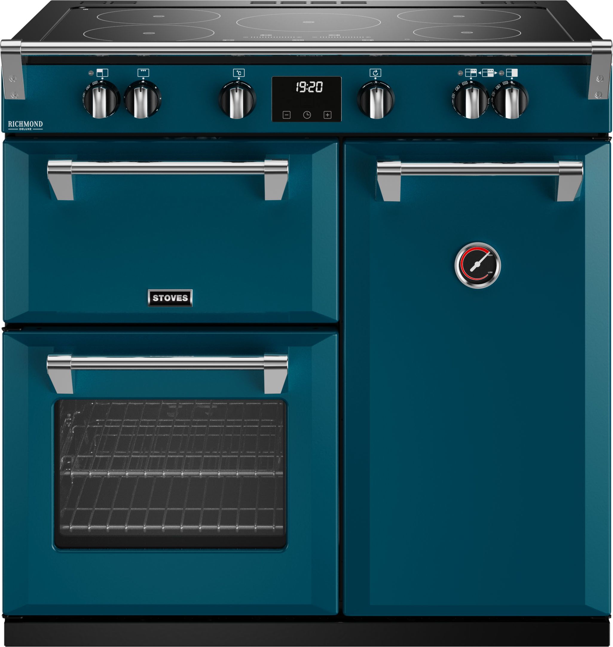 Stoves Richmond Deluxe ST DX RICH D900Ei TCH KTE Electric Range Cooker with Induction Hob - Kingfisher Teal - A Rated, Green