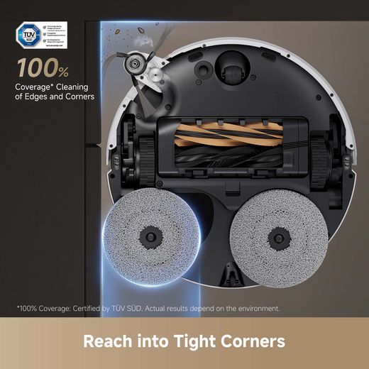 Dreame Dreame X50 Ultra Complete Robotic Vacuum Cleaner - White - Annotation - Reach into tight corners