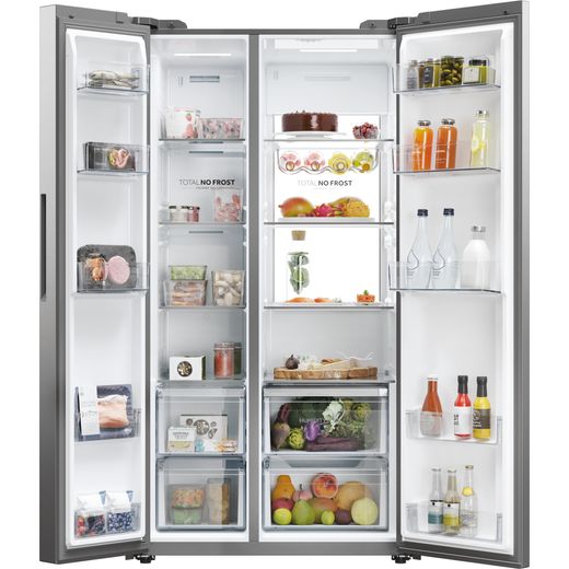 Haier American Fridge Freezer - Silver - Doors open