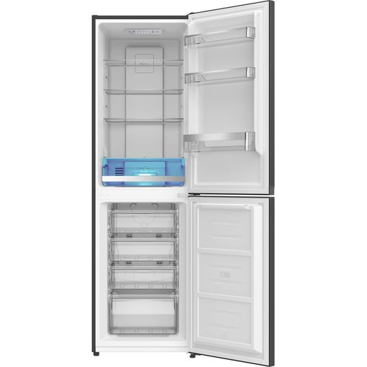 Hotpoint VitalCare HPKF 3243 XR5UK 181cm 50/50 Total No Frost Fridge Freezer - Black - front with door open shot