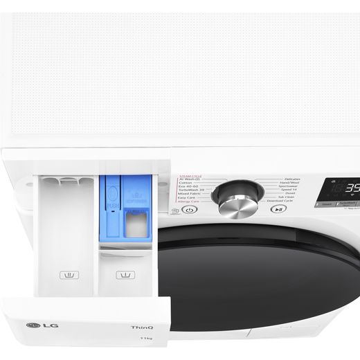 LG Series 4 Pro AI Direct Drive F4Y711WBTN1 11kg Washing Machine with 1400 rpm - White - Detergent drawer