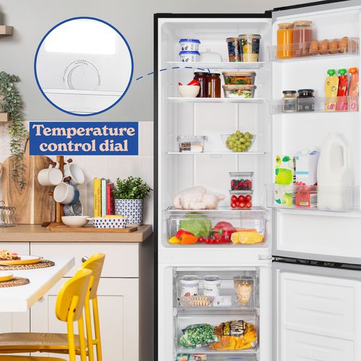 Russell Hobbs RH181TNF552E1B 181cm 60/40 Frost Free Fridge Freezer - Black - Annotation - temp control shot