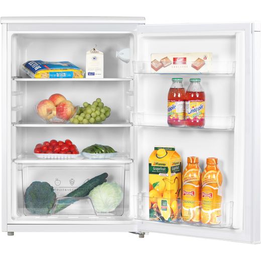Midea MDRD194FGE01 Integrated Under Counter 84cm Fridge - White - Front with door open shot
