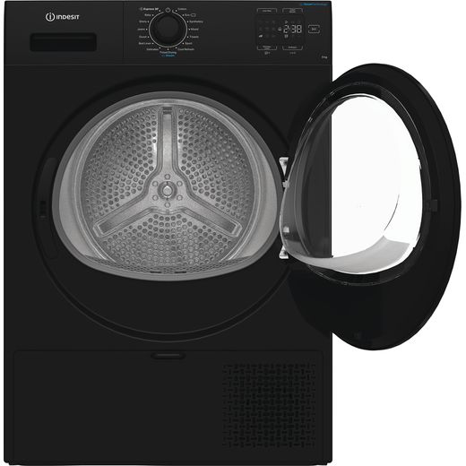 Indesit C YD 92D BB UK 9Kg Heat Pump Tumble Dryer - Black - Door open