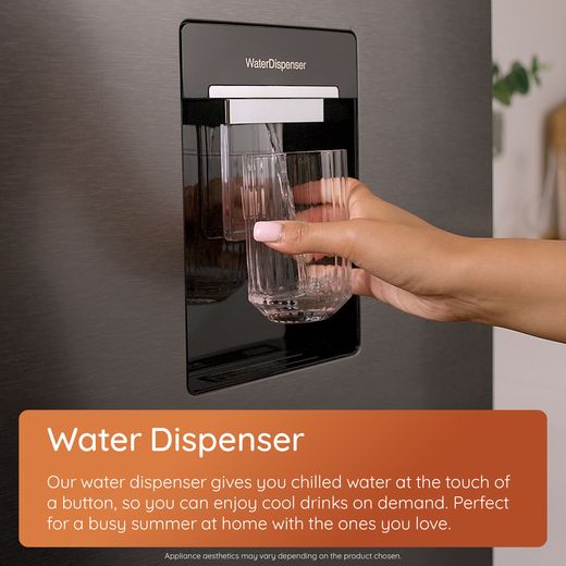 Hotpoint HPKF 3241W W4UK 181cm No Frost Fridge Freezer - White - Annotation - water dispenser shot