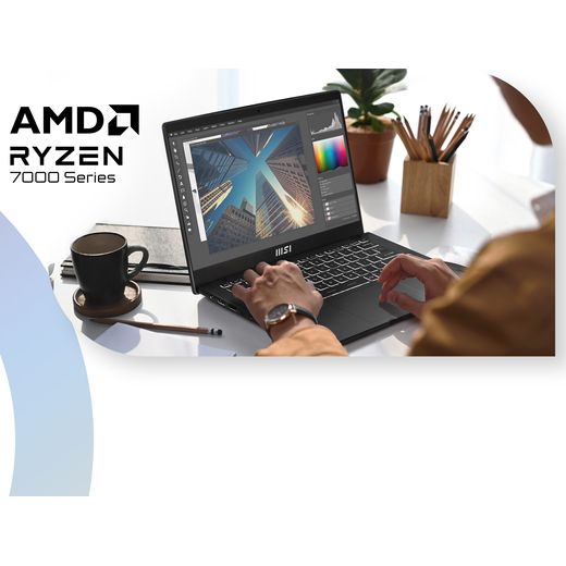 MSI Modern 14 C7M-407UK 14" Laptop - AMD Ryzen™ 5, 512GB SSD, 8 GB RAM - Black - Annotation - Ryzen 7000 series