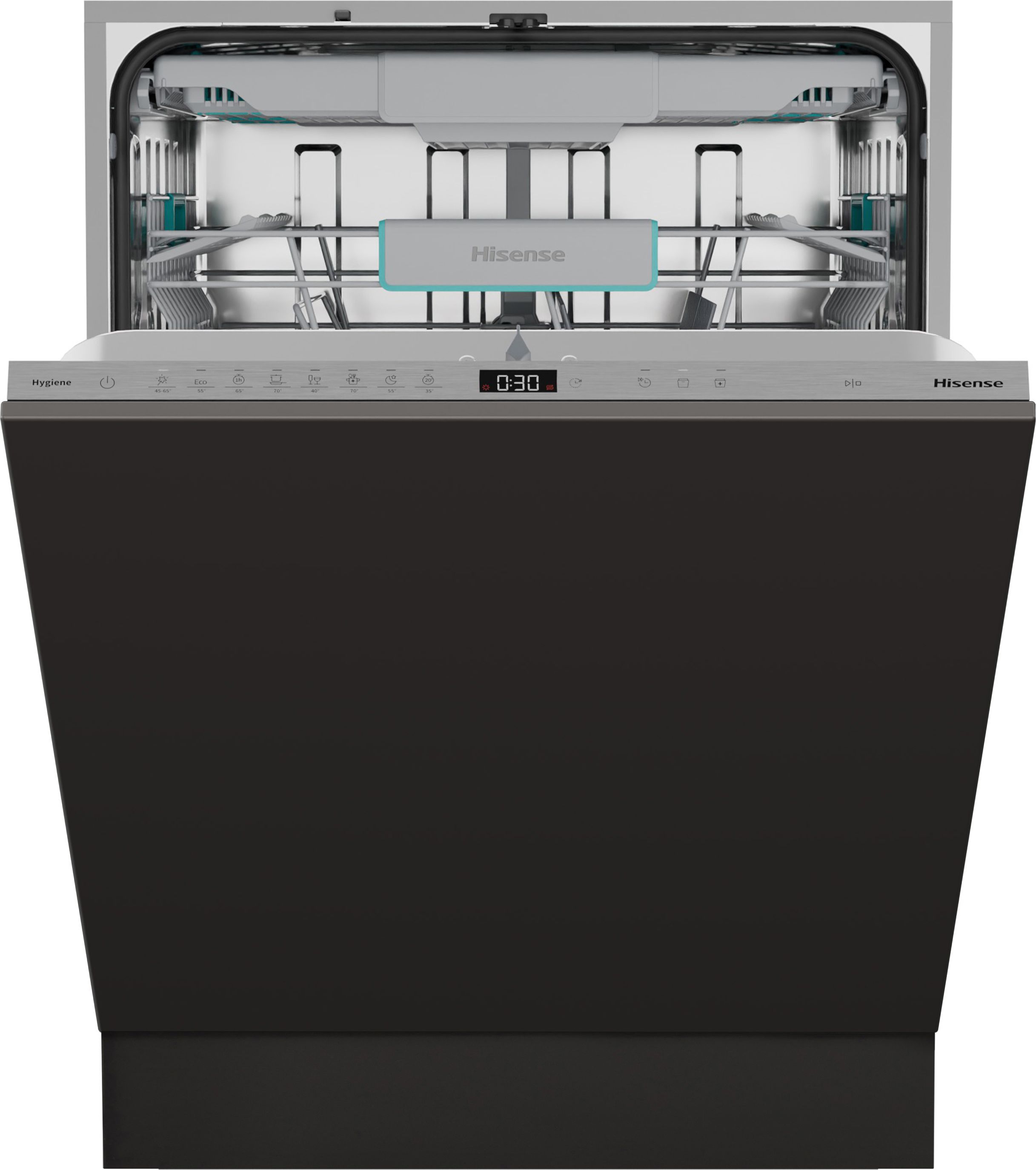 Hisense HV16AUK Full Size Dishwasher - Built-In - 16 Place Settings - Silver - A Rated