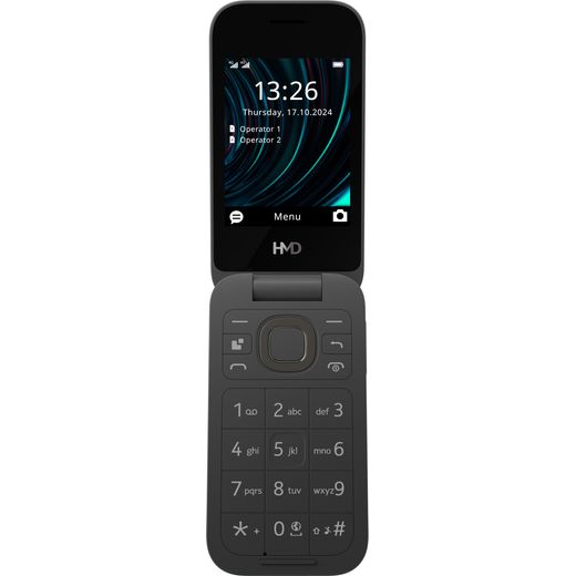 HMD 2660 Flip 128MB Flip Smart Phone in Cosy Black - Front shot