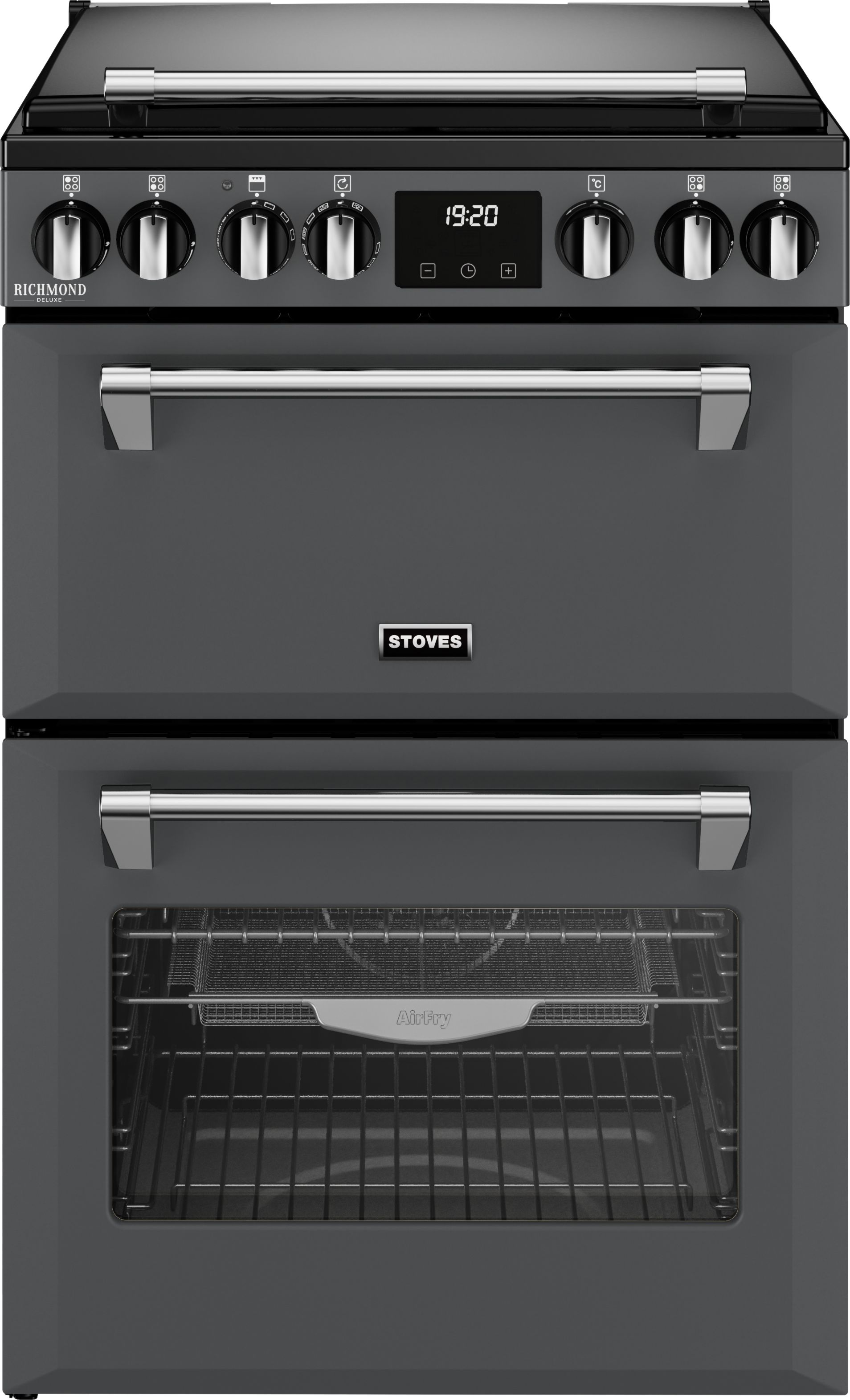 Stoves 60cm Dual Fuel Range Cooker - Anthracite - Multifunctional Oven & Wok Burner