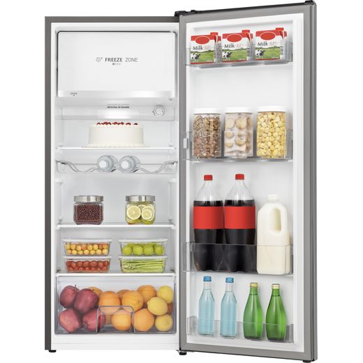 Hisense RR220D4BDE Fridge - Silver - Front with door open shot