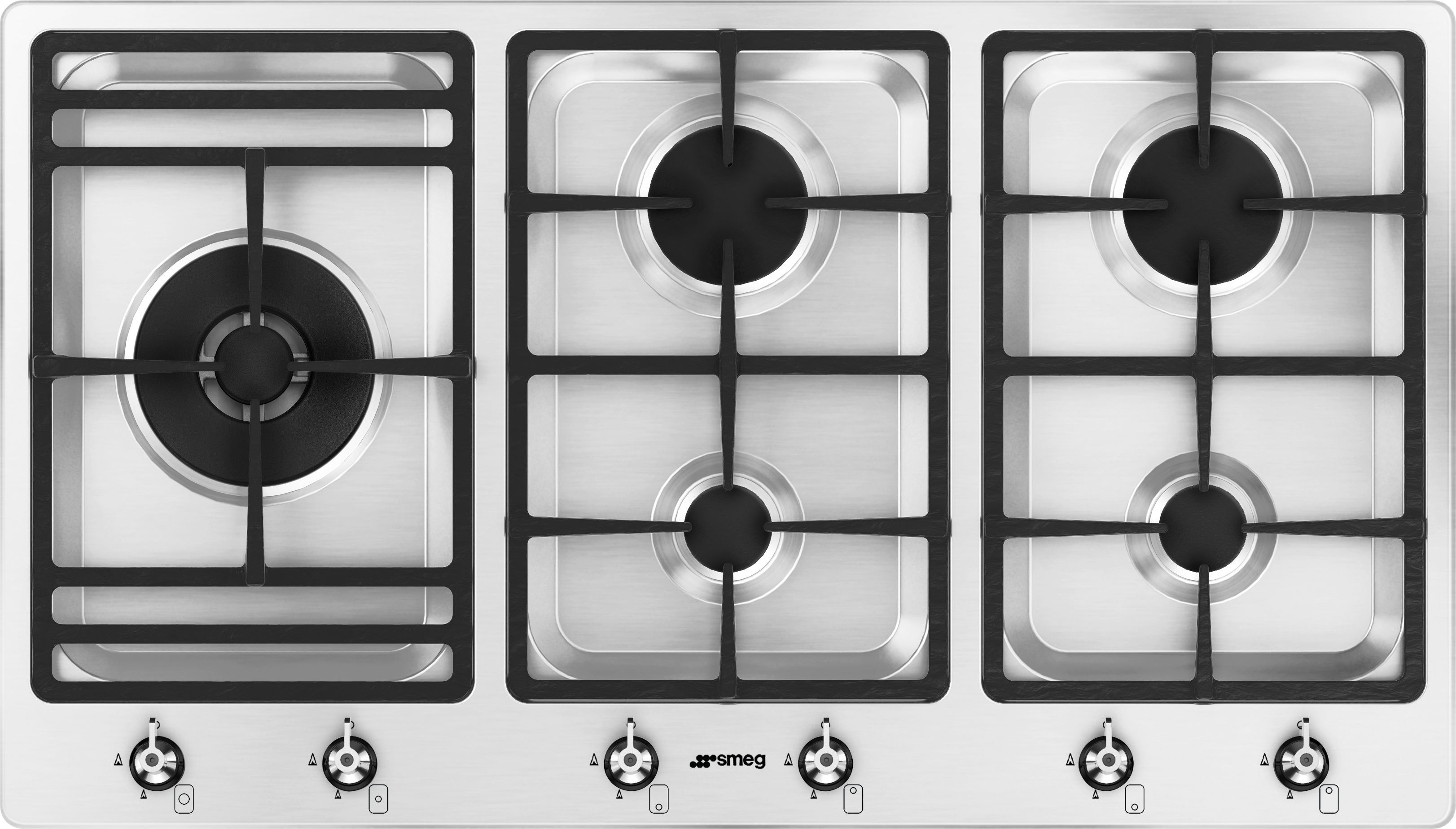 Smeg Classic PS9062 90cm Gas Hob - Stainless Steel, Stainless Steel