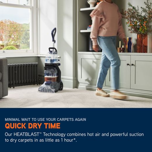 Vax SpinScrub Power Plus CDCW-SSXA Carpet Cleaner - Annotation - Quick dry time shot