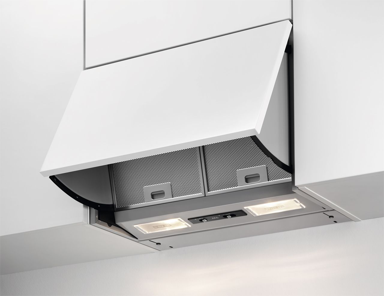Image of AEG DEB2631S 60cm Integrated Cooker Hood - Silver Grey, Silver
