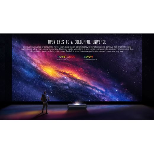 Hisense PX3 4K Ultra HD Laser TV Projector - Up to 150" - Annotation - Open eyes to colour universe shot