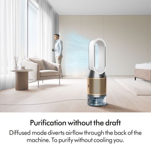 Dyson Humidify+Cool™ PH2 De-NOx Air Purifier - White / Gold - Annotation - Without draft shot