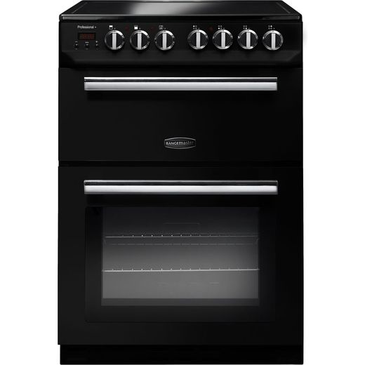 Rangemaster Professional Plus 60 PROP60ECBL/C Electric Cooker - Black / Chrome - Needs 10.6KW Electrical Connection