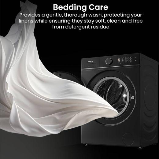 Hisense 5i KitchenFit Series WF5I1245BBR 12kg Washing Machine with 1400 rpm - Black -  Annotation - Bedding care shot 