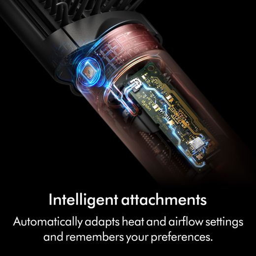 Dyson Airwrap Co-anda 2x™ Straight & Wavy 176937-01 Hair Straighteners - Gold/Red - Annotation - intelligent attachment shot