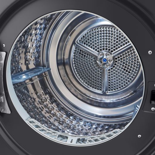 LG FDV709GN Wifi Connected Heat Pump Tumble Dryer - Slate Grey - Close up drum shot