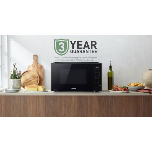 Panasonic 4-in-1 Air Fry NN-CT56RBBPQ 27 Litre 31cm High, Freestanding Small Combination Microwave Oven - Black - Annotation - guarantee shot