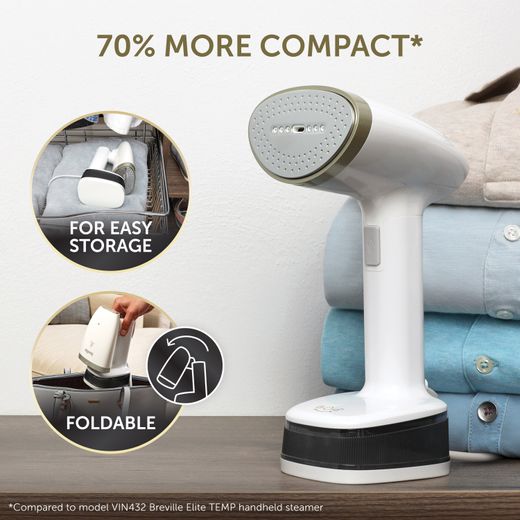 Breville Steam Generator Iron - White / Gold - Annotation - 70% more compact shot