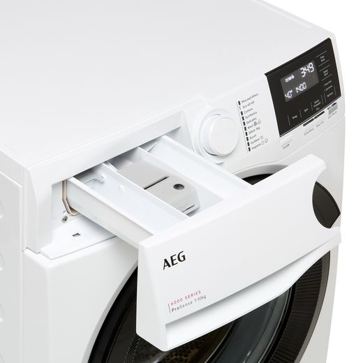 AEG ProSense® Technology LFR61144B 10kg Washing Machine with 1400 rpm - White - Detergent drawer open