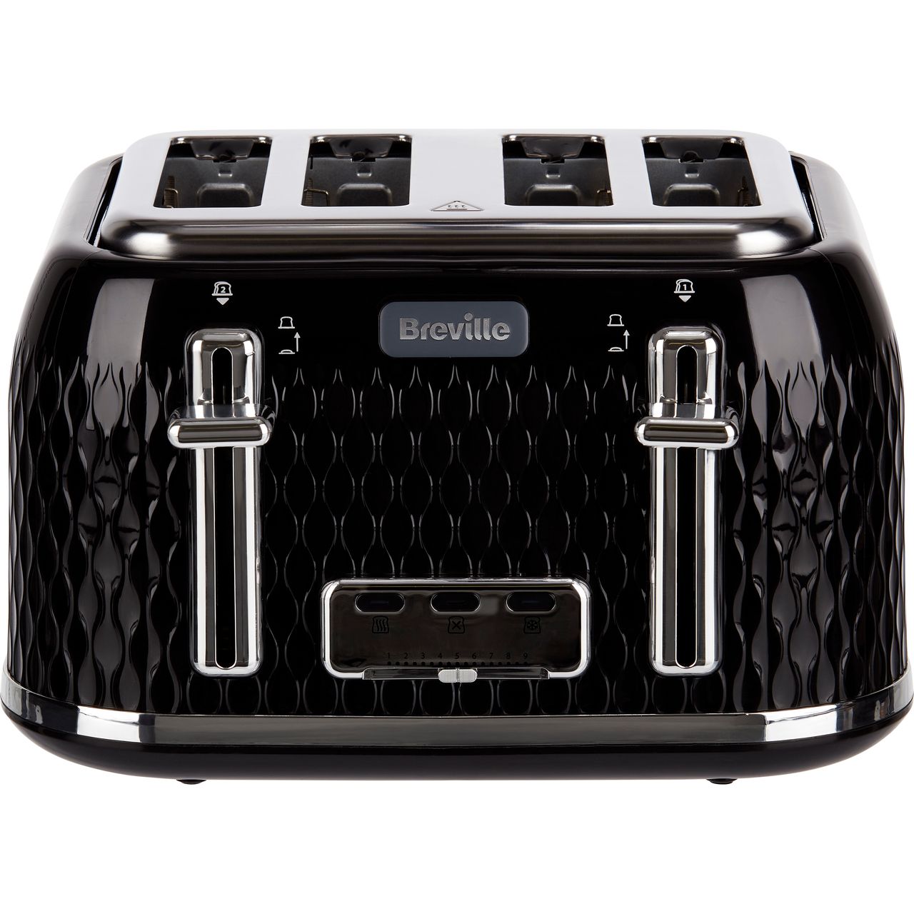 極美品！42%OFF！現品限り！！ QS　BREAK　BLACK 8ft Breville Curve VTT786 4 Slice Toaster - Black / Chrome