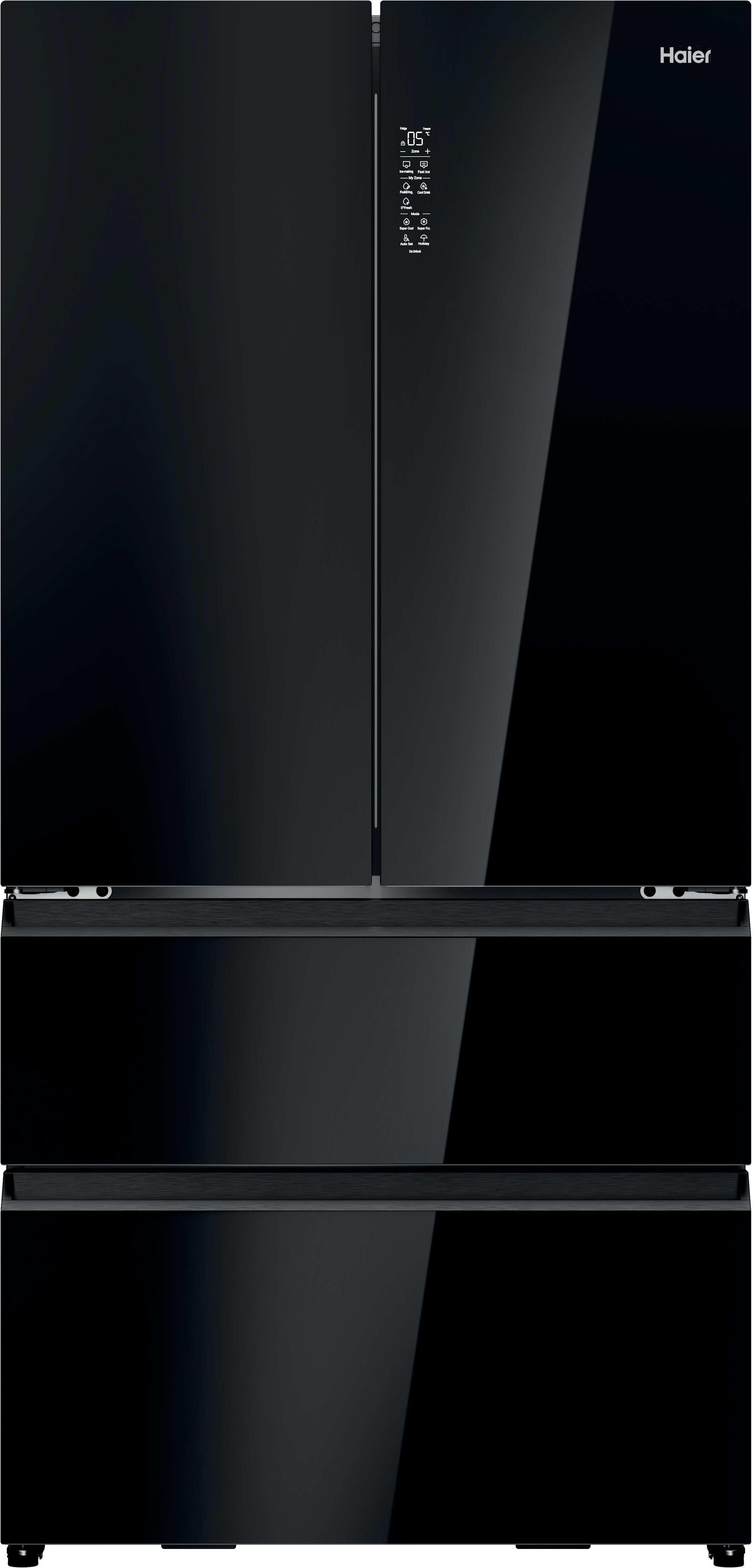 Haier Black American Fridge Freezer - 703L Total Net Capacity - Humidity Zone - Auto Ice - Daylight LED