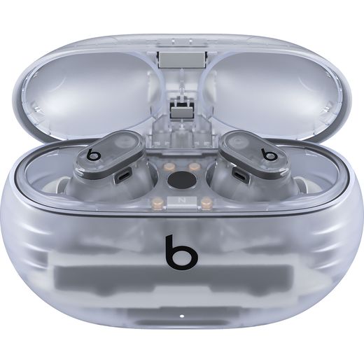 Beats Studio Buds + True Wireless Noise Cancelling In-Ear Headphones - Transparent - Earbuds in open case