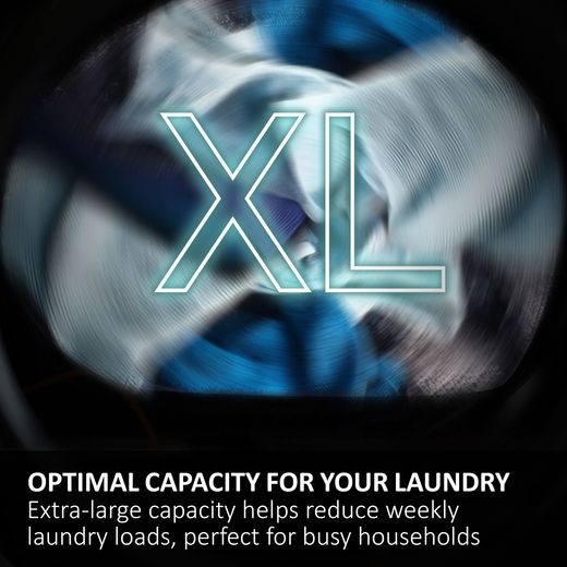 Haier Series 8 HWB100B14858U1UK Integrated 10kg Washing Machine with 1400 rpm - White - Annotation - XL Drum shot
