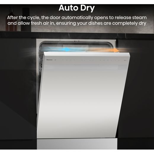 Hisense Standard Dishwasher - White - Annotation - Auto Dry