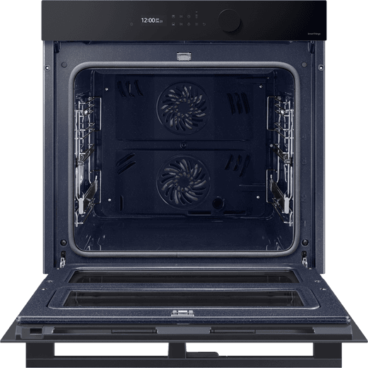 Samsung Series 5 Dual Cook Flex™ Electric Single Oven - Black Glass - Front shot door open