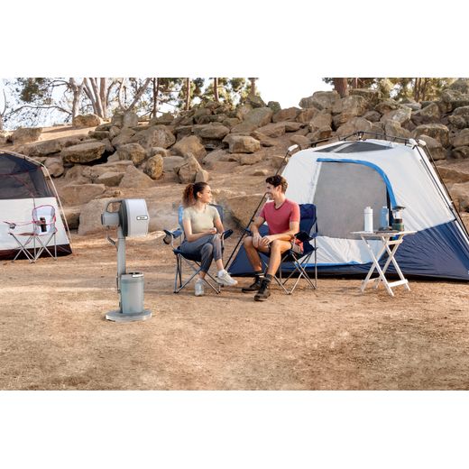 Shark FlexBreeze Pro Mist FA300WHUK - White - People camping with fan shot