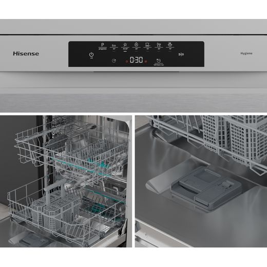 Hisense Hi4 Standard Dishwasher - Silver - Combination shot