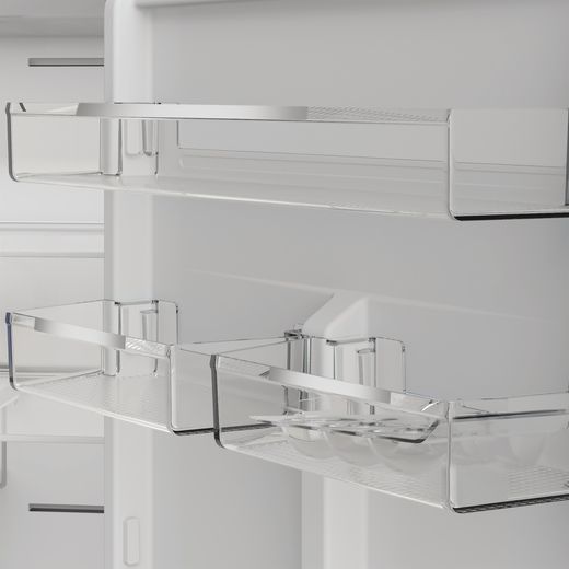 Hotpoint HPKF 6353 XP4UK 192cm High 50/50 No Frost Fridge Freezer - Silver - Close up door shelf shot