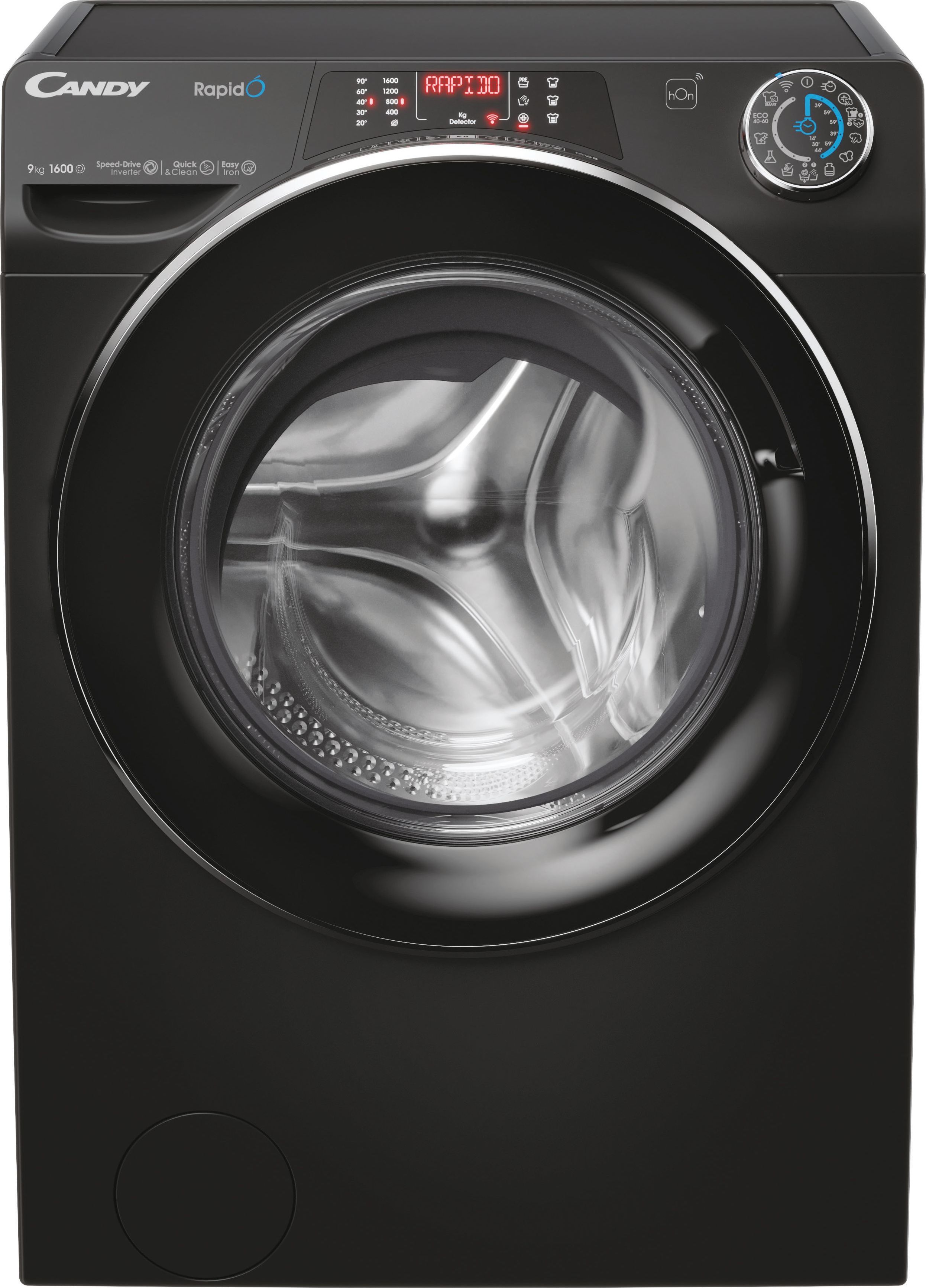 Candy Rapid RO1696DWMCB7-80 9kg Washing Machine with 1600 rpm - Black - A Rated, Black