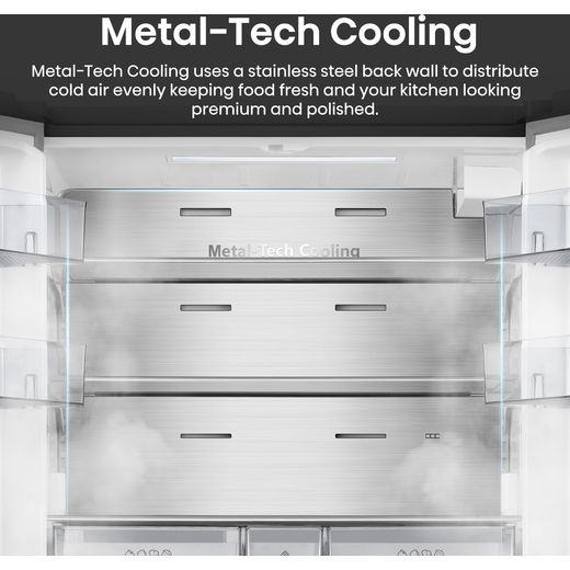 Hisense American Fridge Freezer - Stainless Steel - Annotation - Metal tech cooling