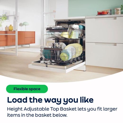 Candy RapidÓ Fully Integrated Slimline Dishwasher - Black - AO Annotation -  Height-Adjustable-Top-Basket