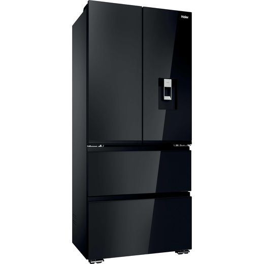 Haier French Series 7 American Fridge Freezer - Obsidian Glass - Right perspective