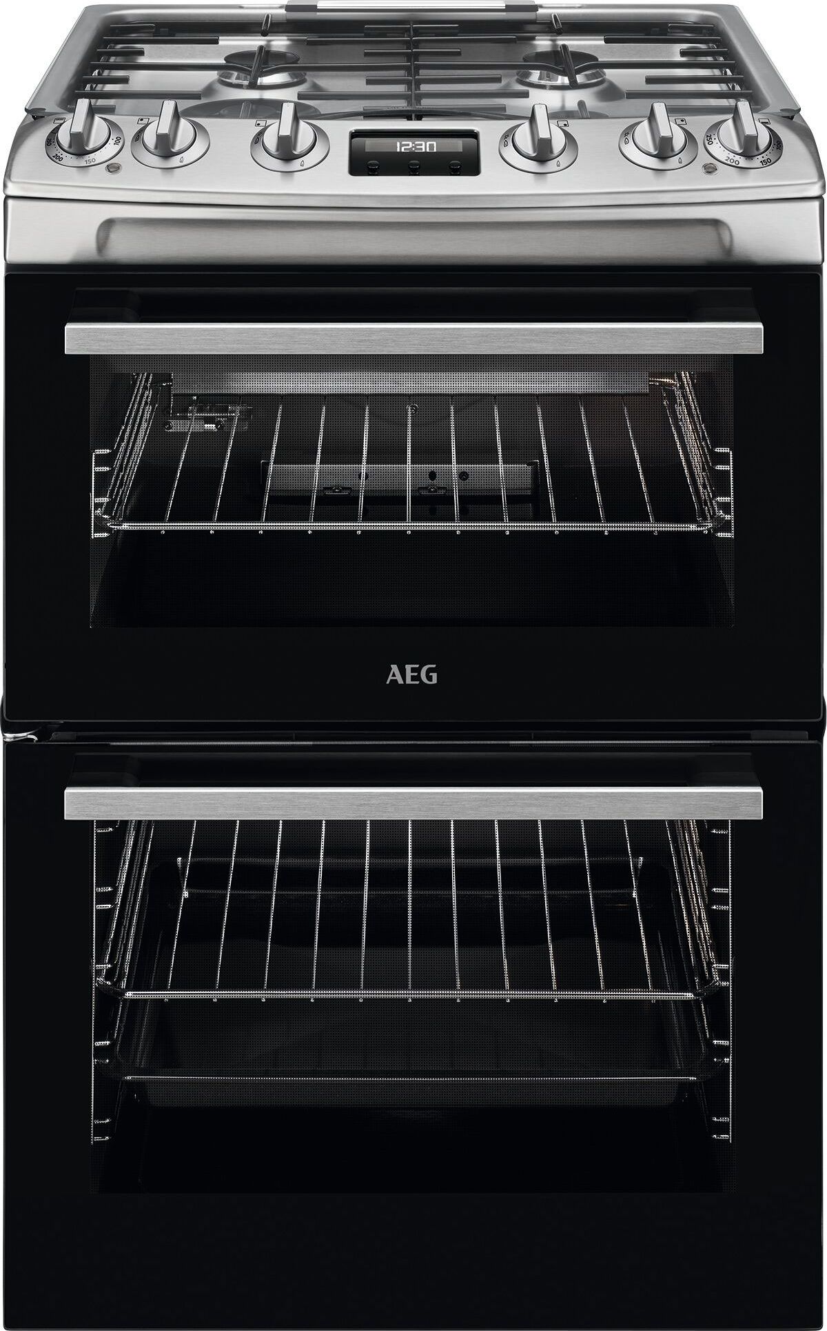 Image of AEG CGX6130ACM 60cm wide Double Oven Gas Cooker - Stainless Steel - A Rated, Stainless Steel