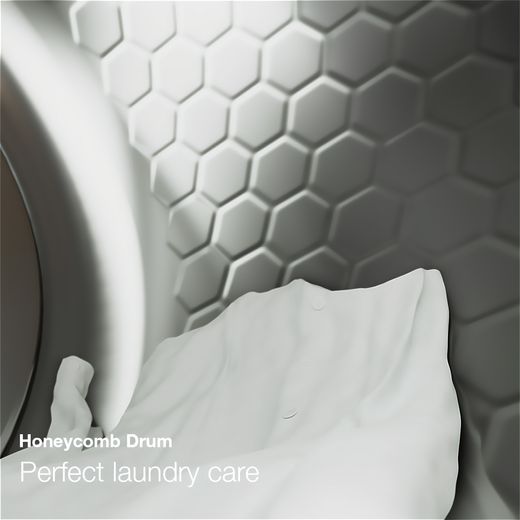 Miele TSL783WP Wifi Connected 9Kg Heat Pump Tumble Dryer - White - Annotation - Honey comb shot