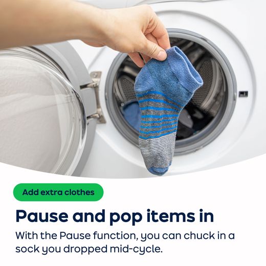 Hoover Pro Wash Series 3 HBR 410BL8G-80 10kg Washing Machine with 1400 rpm - Graphite - AO Annotation -  Pause-function