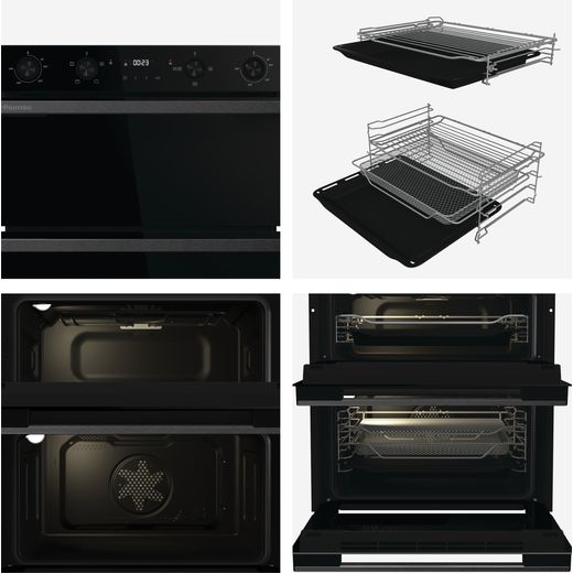 Hisense Hi6 Built In Electric Double Oven - Black - Close up features shot