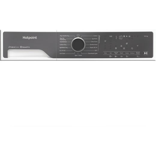 Hotpoint Fabric Care Pro HPD 9693 CARE UK 9Kg / Washer Dryer with 1400 rpm - White - Control panel shot