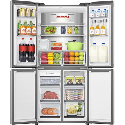 Hisense PureFlat American Fridge Freezer - Stainless Steel - Doors open
