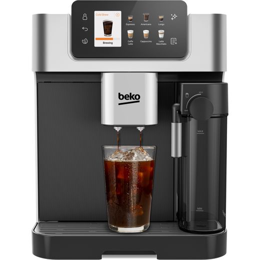 Beko CaffeExperto CEG7348X Bean to Cup Coffee Machine - Black / Stainless Steel - Front shot