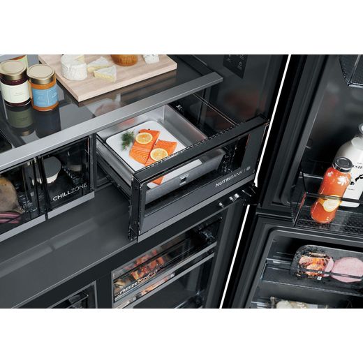 Haier Horizon American Fridge Freezer - Black - close up drawer shot