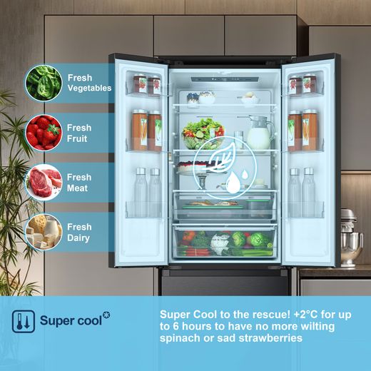 Fridgemaster American Fridge Freezer - Black - Annotation -  Super cool shot