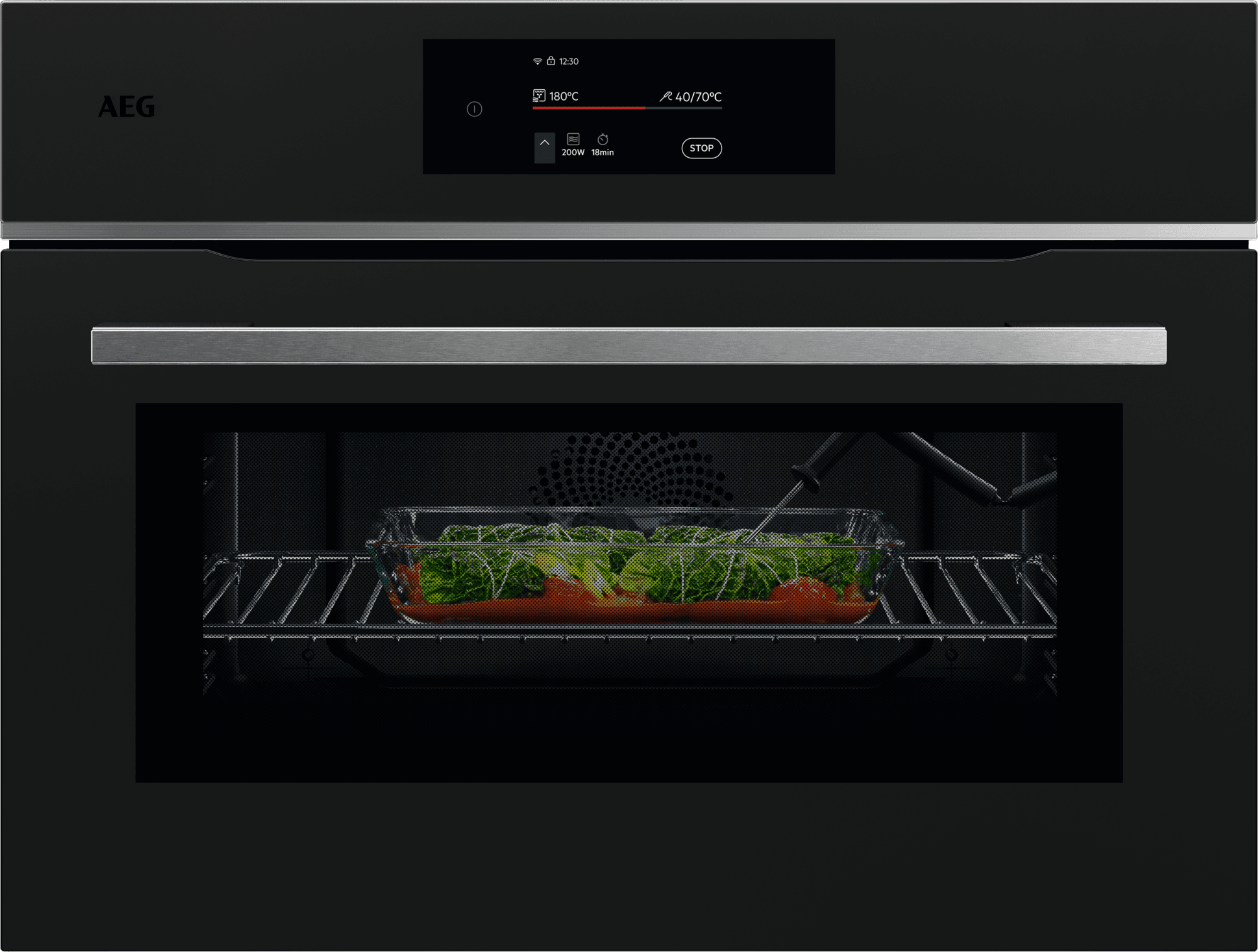 AEG Built-In Microwave Oven - 44L Capacity - Convection & Grill - Black